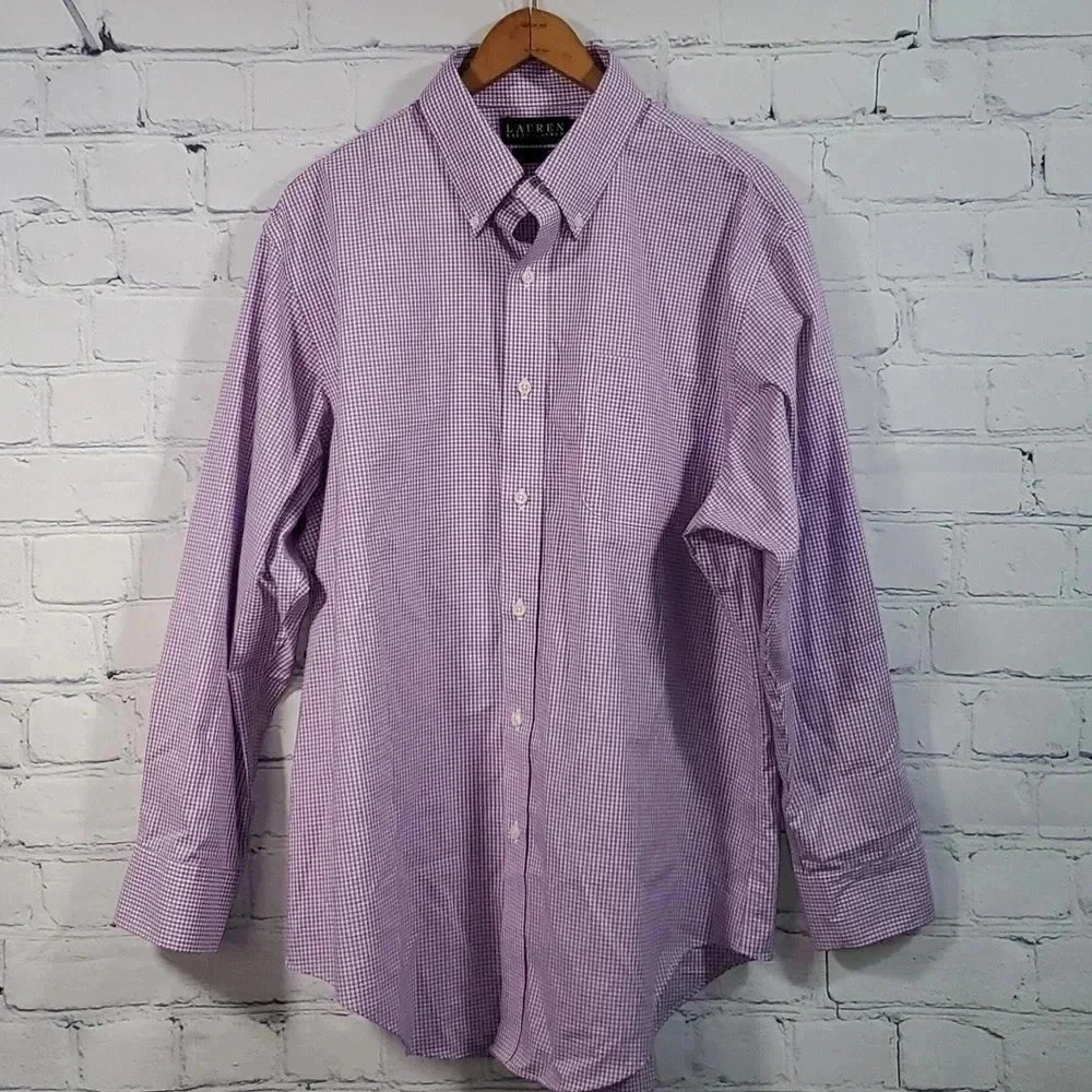 Ralph Lauren Classic Fit Non‎ Iron Men's Dress Shirt Size 16.5 32/33